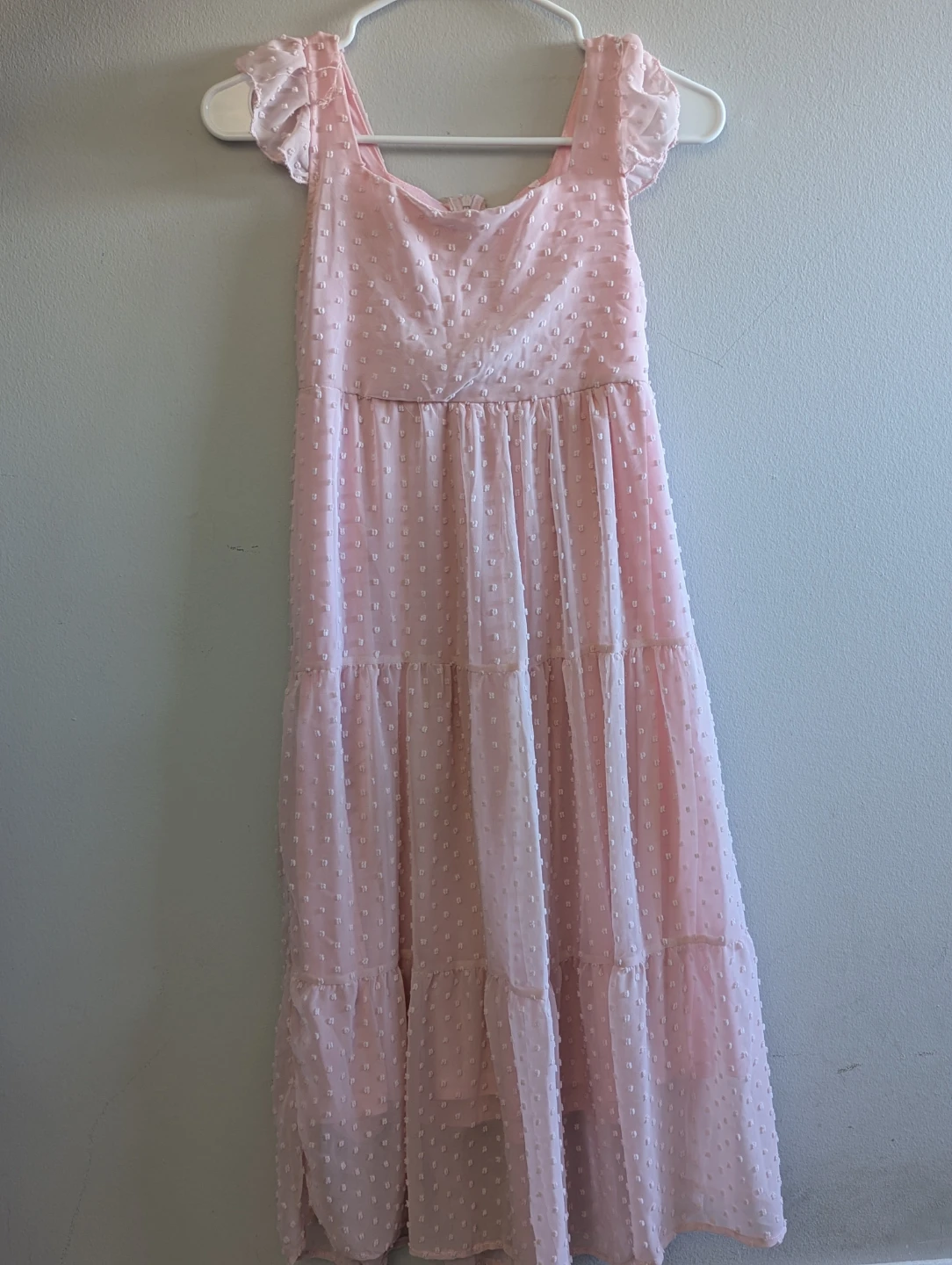 Light Pink Swiss Dot Maxi Dress