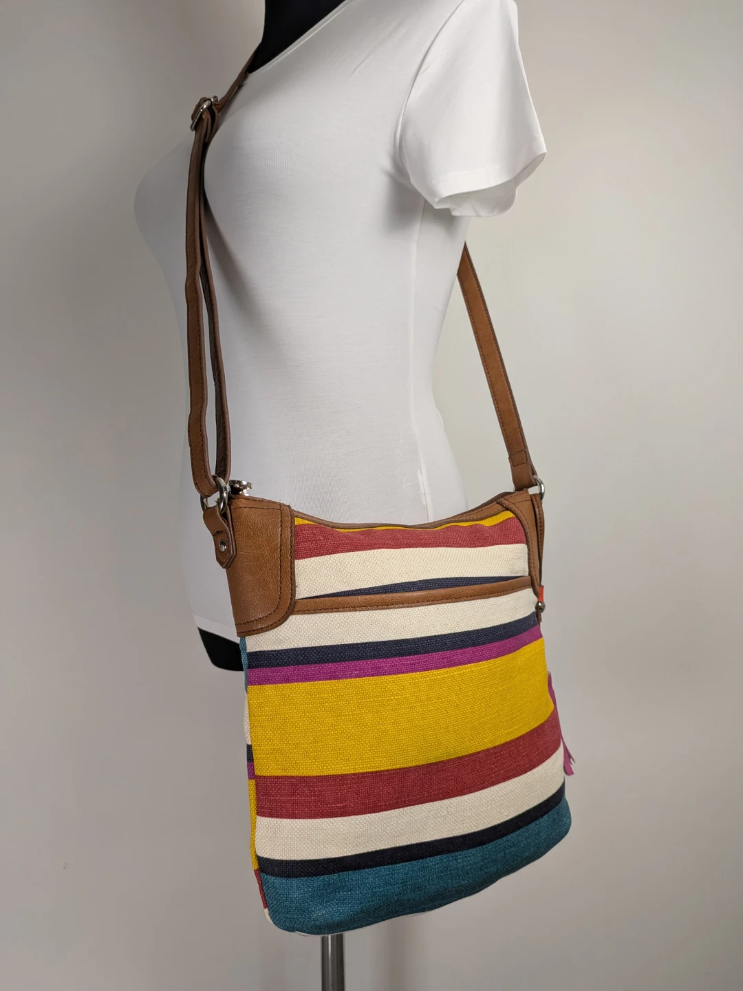 Relic Multi-Coloured Striped Crossbody Bag Fossil