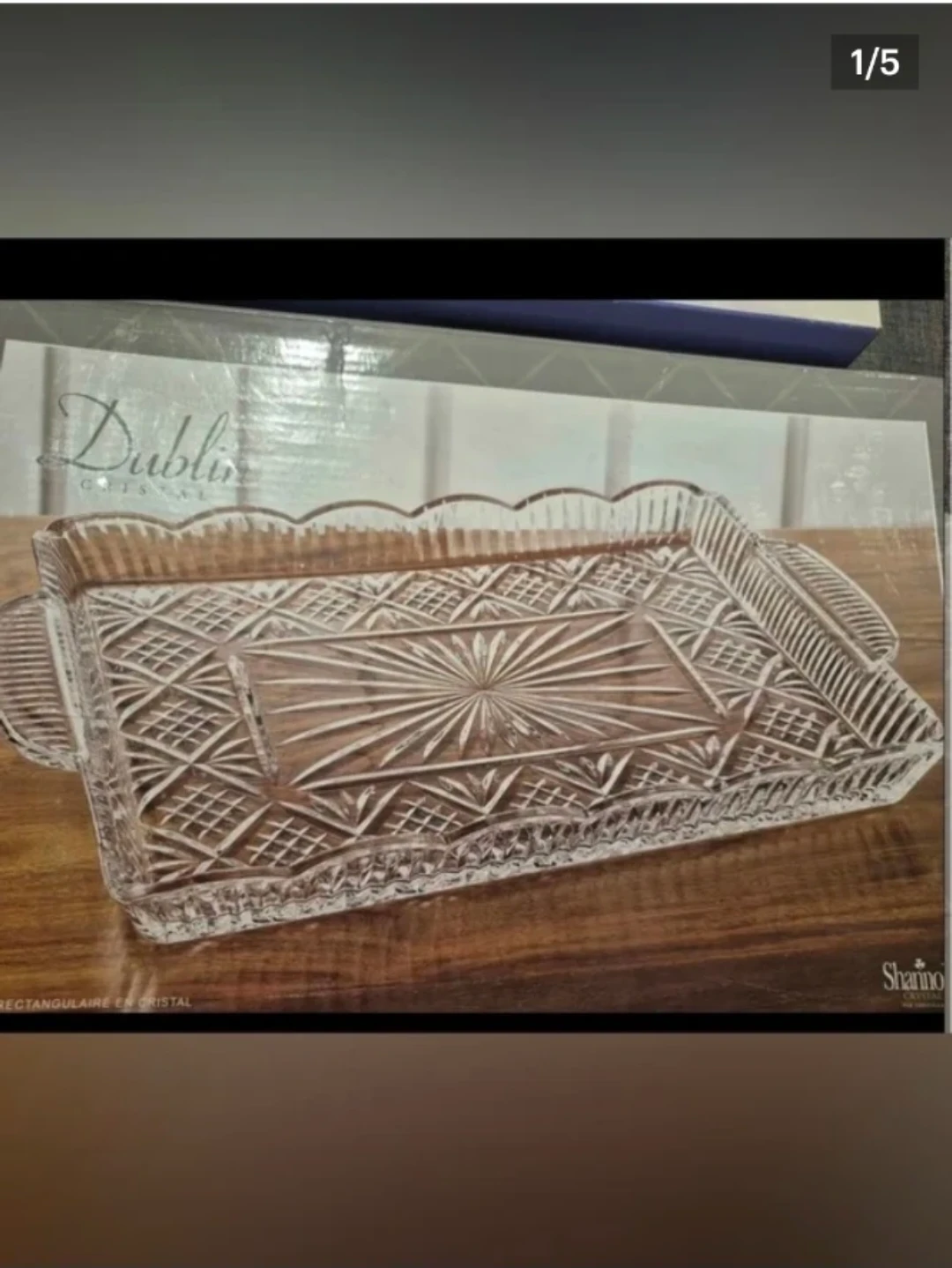 Crystal Rectangular Serving Tray - Dublin Serving Tray Godinger