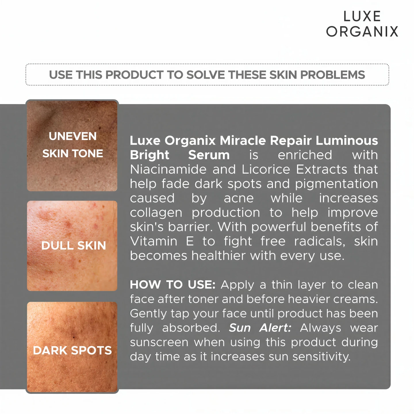 LUXE ORGANIX Miracle Repair Luminous Bright Serum 30ml - photo 4