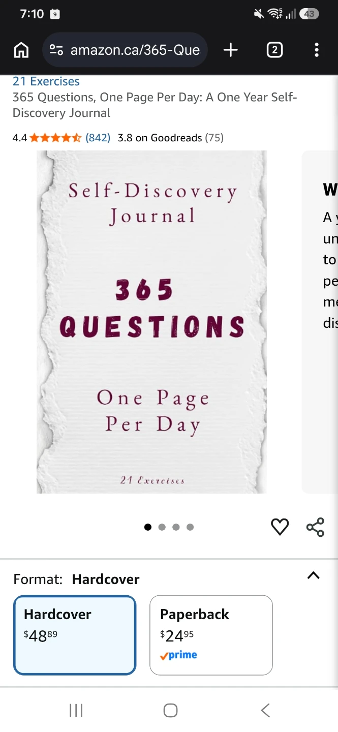 Self discovery journal 365 questions - hardcover book - photo 2
