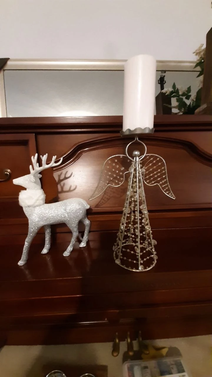 Decorative Beaded Wire Angel Candle Holder - photo 3