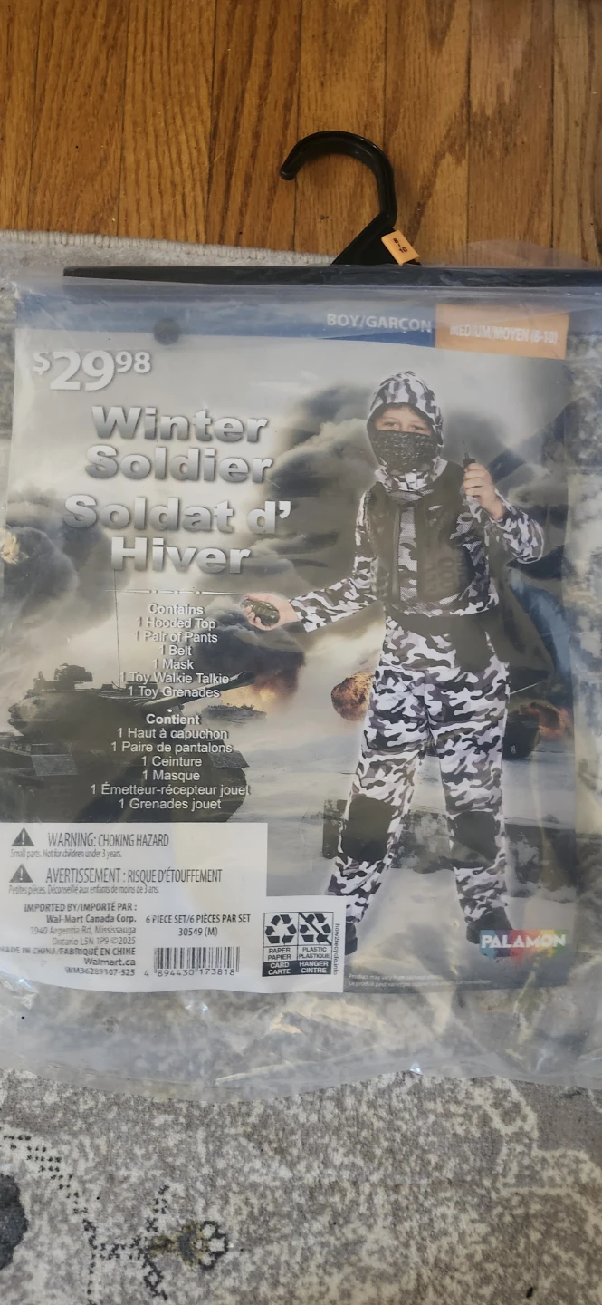 Winter Soldier Boy's Costume, Medium (8-10)