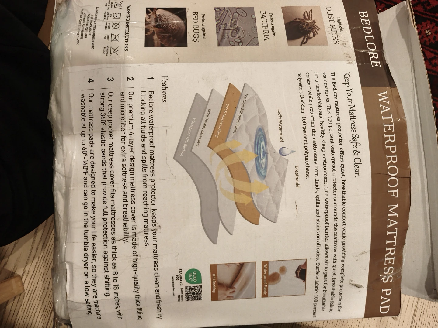 Bedlore Waterproof Mattress Pad 2-Pack Queen/King - photo 3
