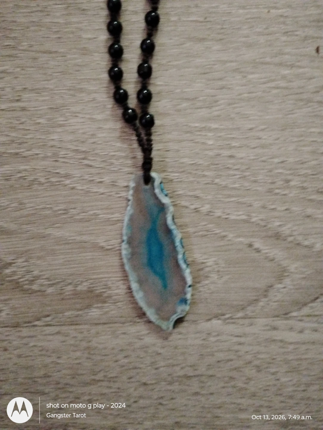 Beaded Agate Slice Necklace - photo 2
