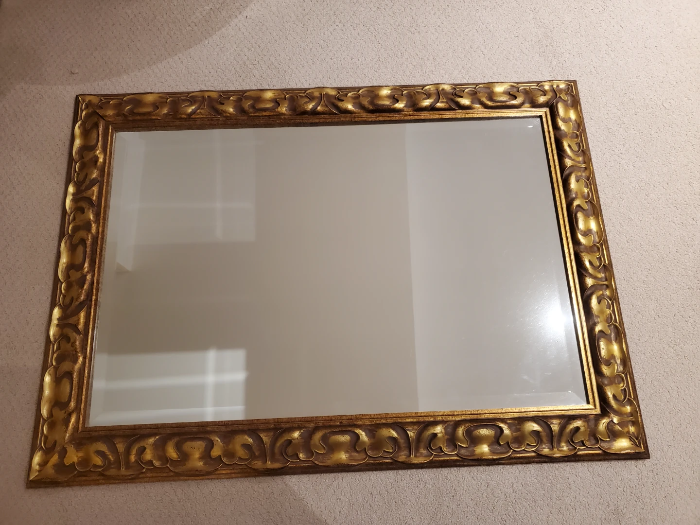 Large ornate gold-toned wall mirror - photo 2