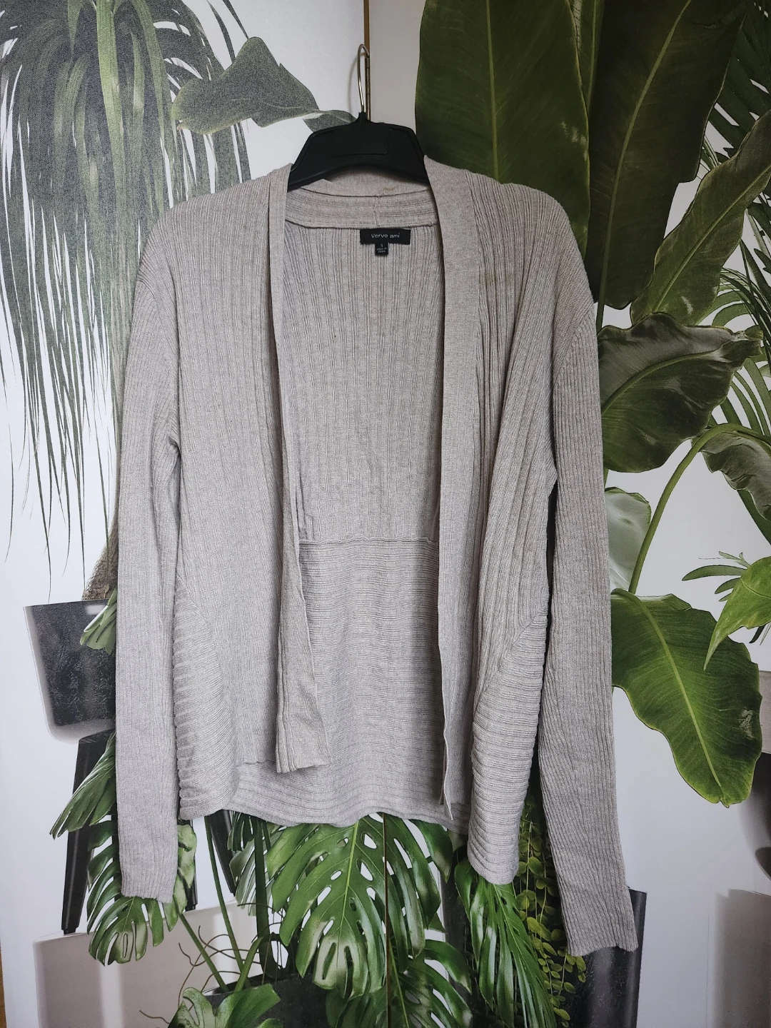 Verve Ami Beige Ribbed Cardigan