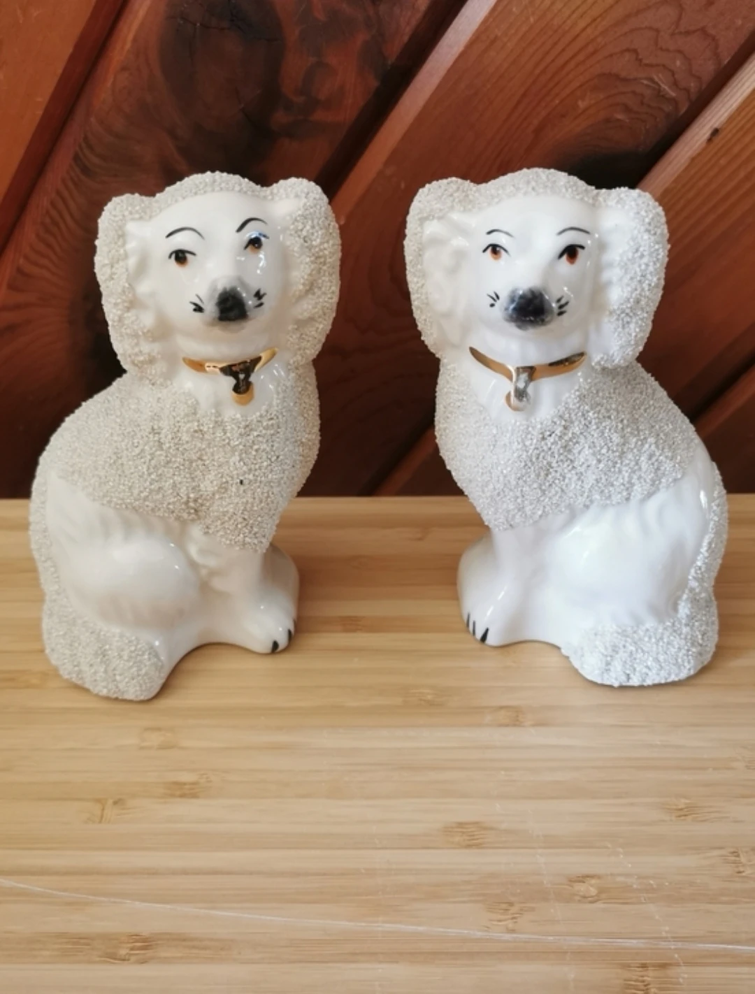 Vintage Staffordshire Confetti Dog Pair – English Porcelain