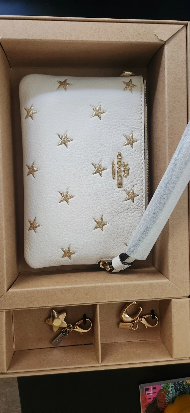 Coach White Star Print Wristlet