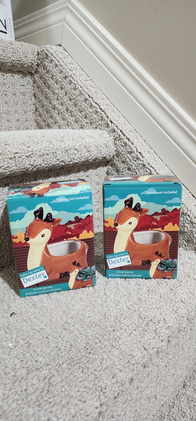 Two Dexter the Deer Animal Planters - photo 2