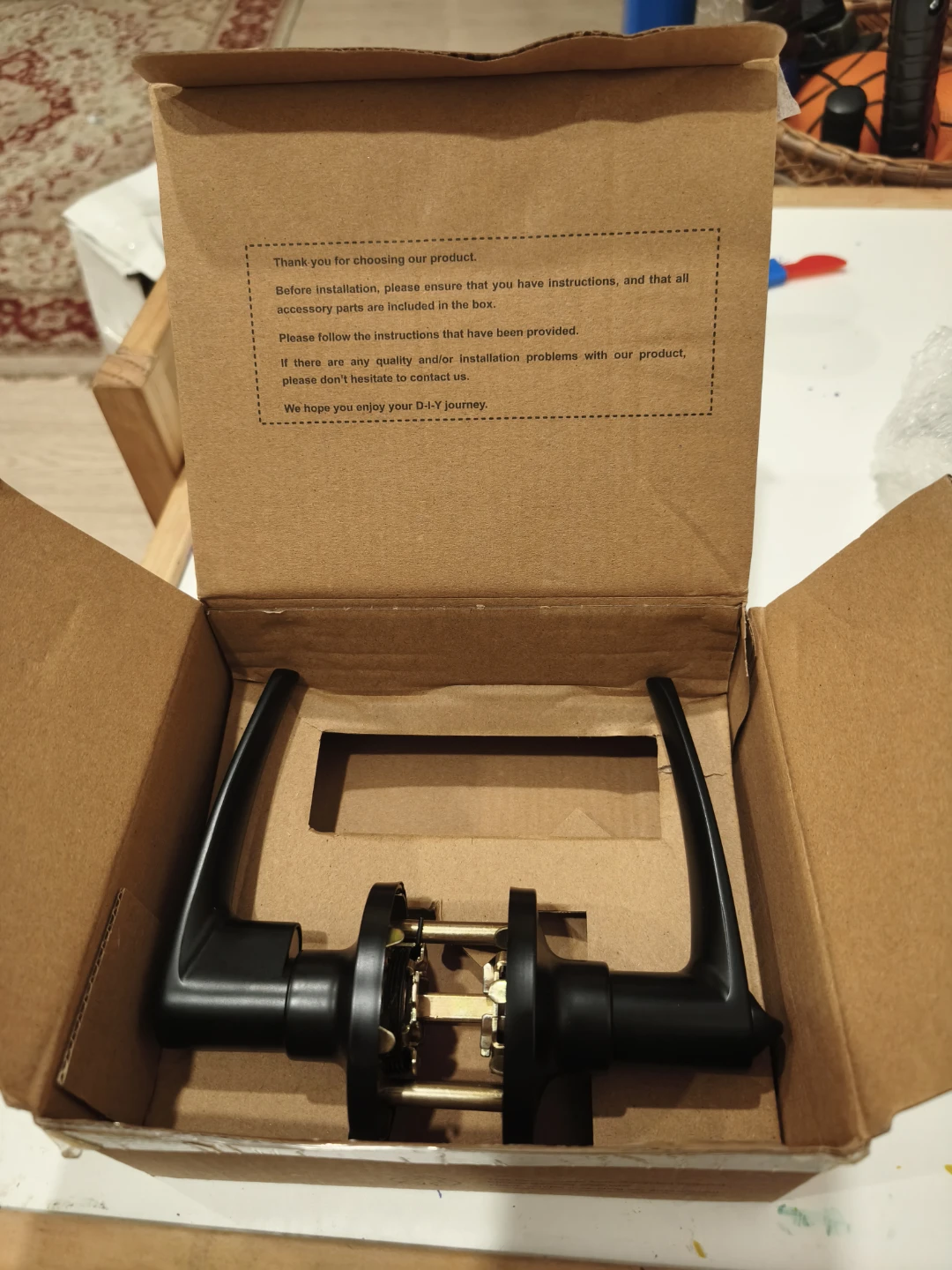 Matte Black Door Lever Lock