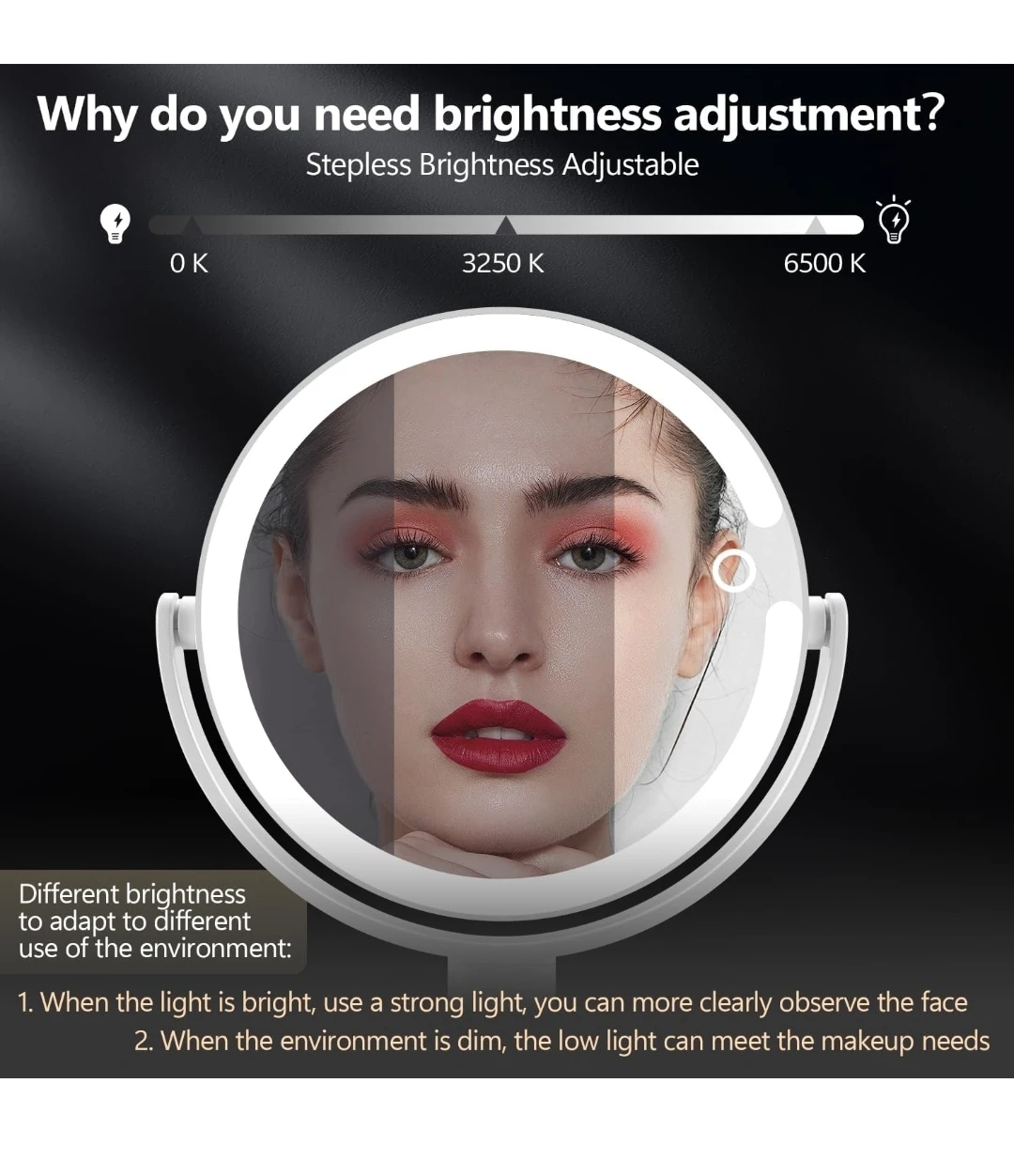 Magnifying Mirror X30 LED light Dual sides - photo 4