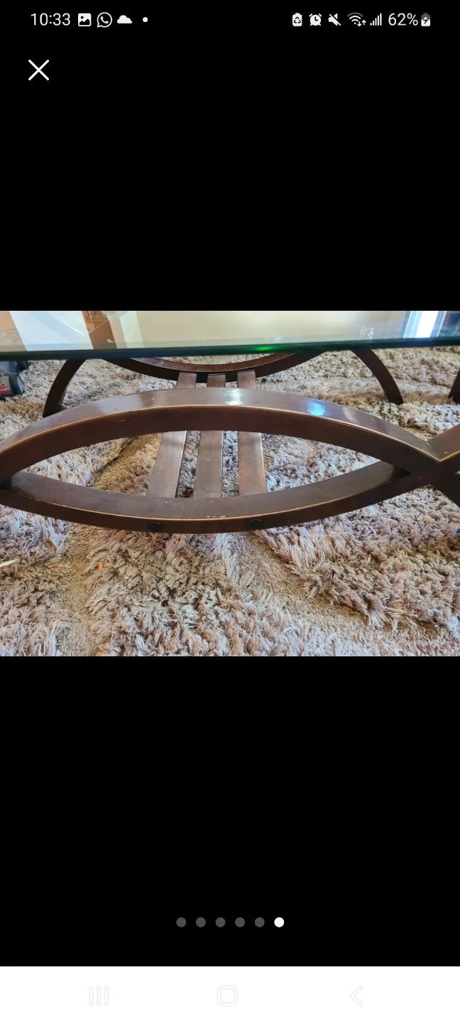 Glass top coffee and end table set - photo 2