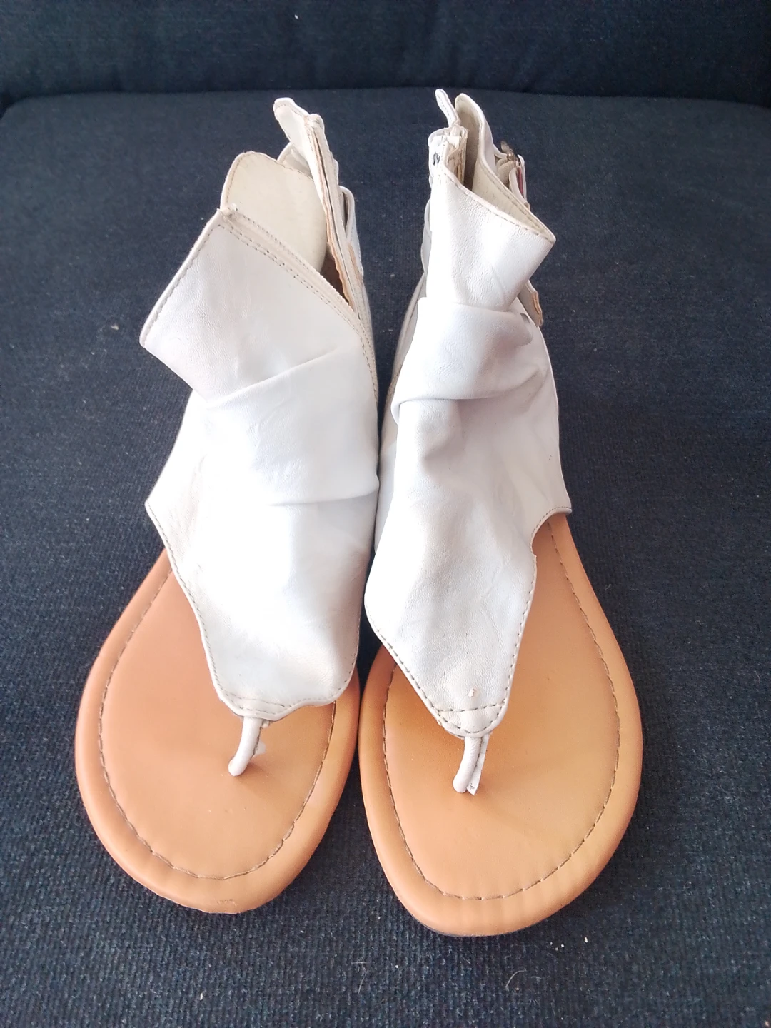 White ankle sandals
