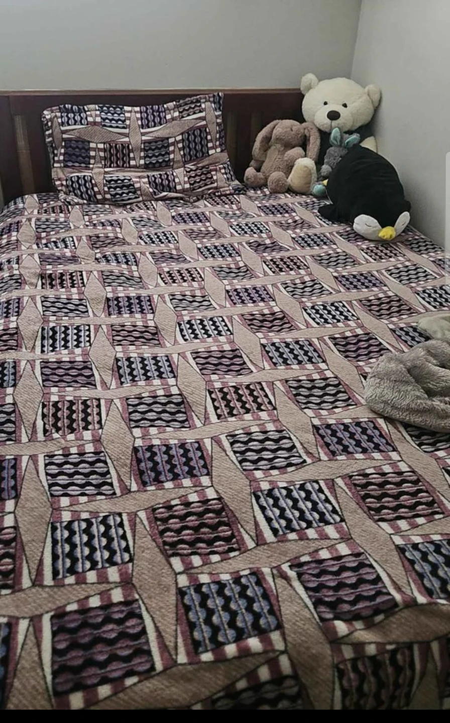 Queen wooden bed frame + mattress