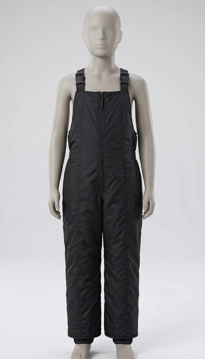 Black Insulated Snow Bib Overalls
