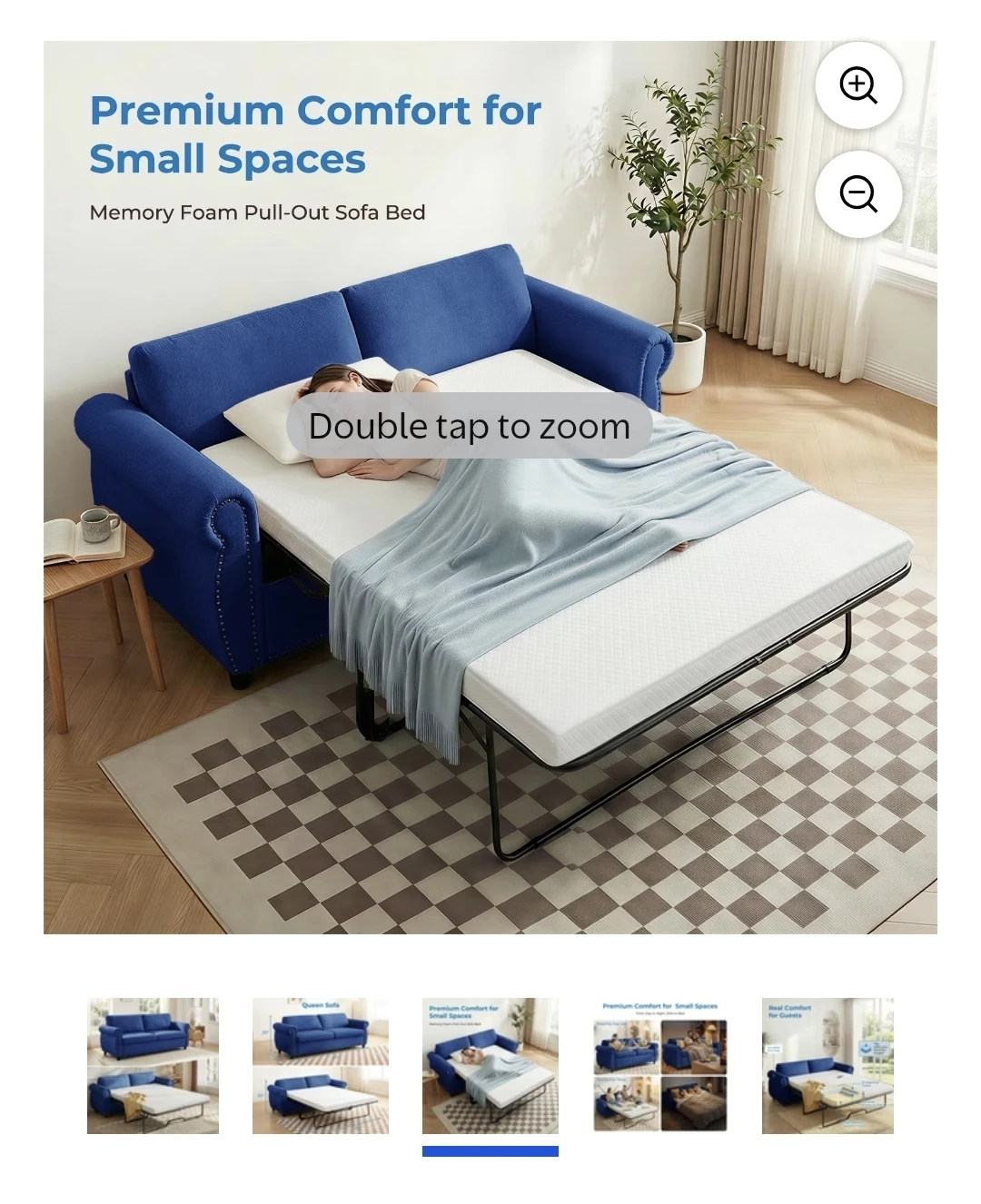 Memory Foam Pull-Out Sofa Bed - photo 3