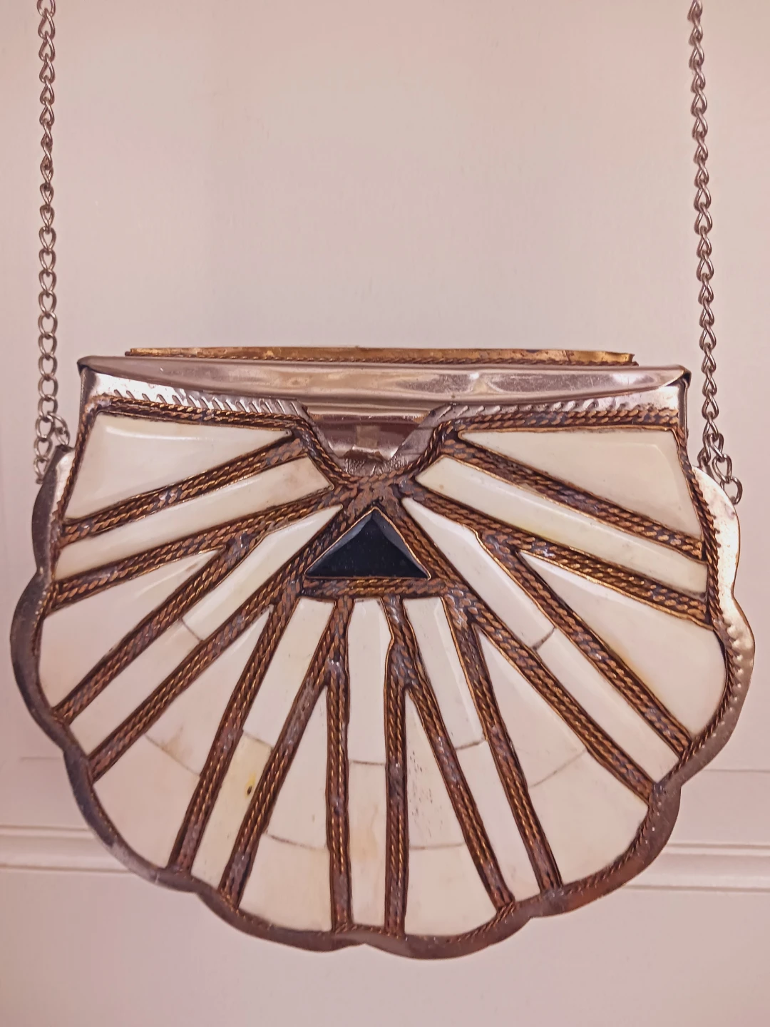 Luxurious Morrocan Mosaic Stone Inlaid Metal Purse - photo 2
