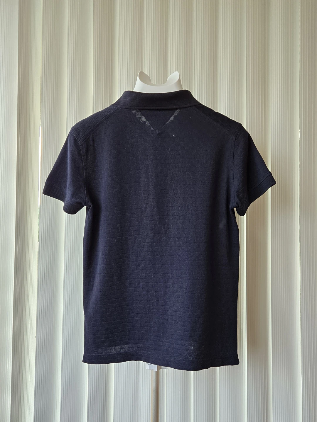 Mens Tommy Hilfiger Slim Fit Polo Shirt Navy - Size Small - photo 2