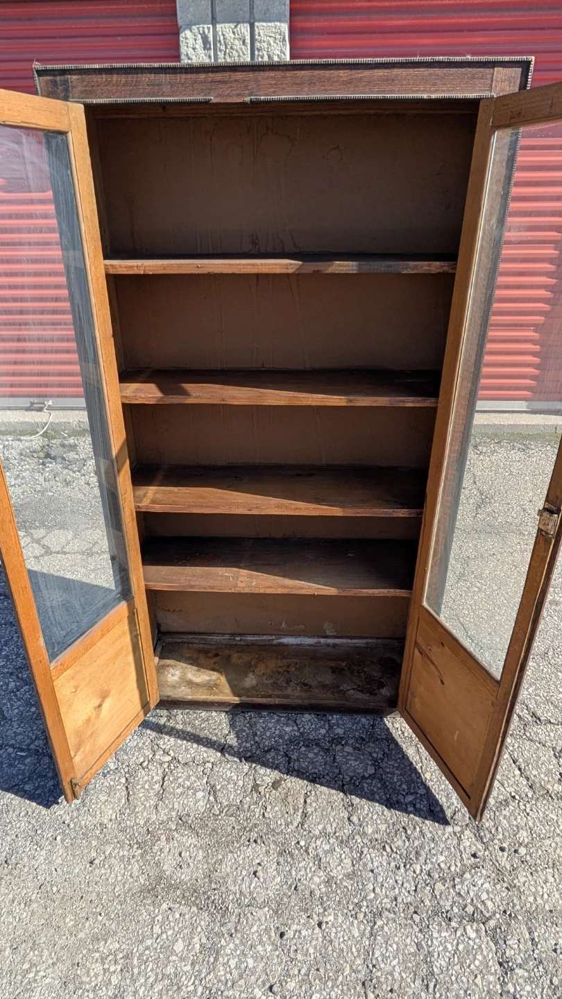 Vintage Wooden Glass Display Cabinet - photo 5