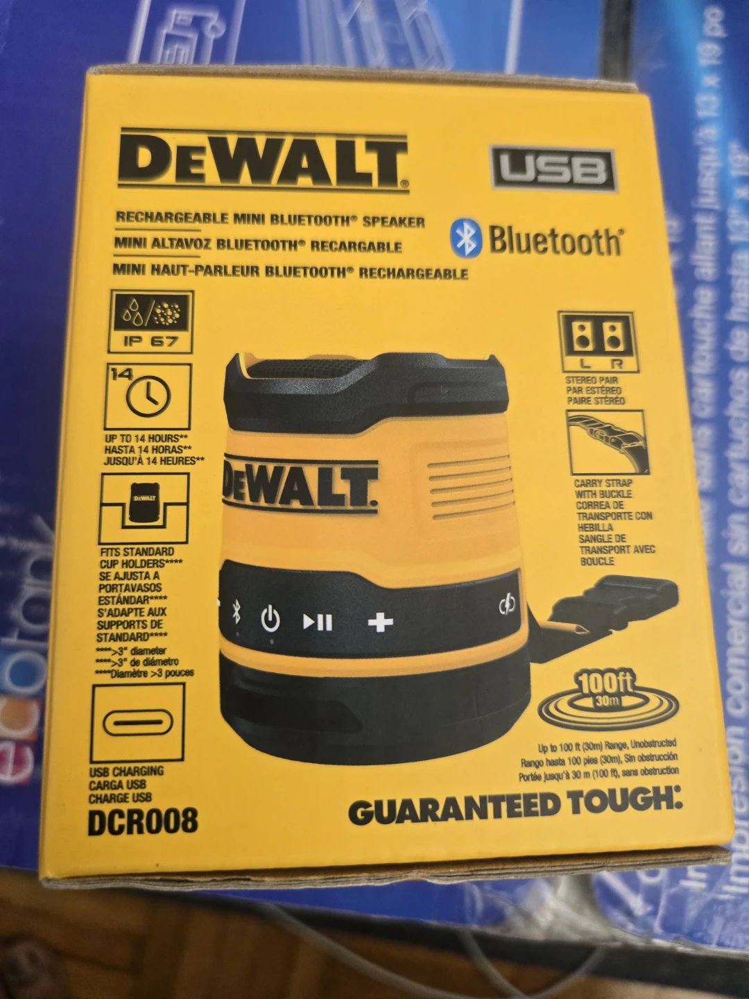 DeWalt DCR008 Rechargeable Mini Bluetooth Speaker