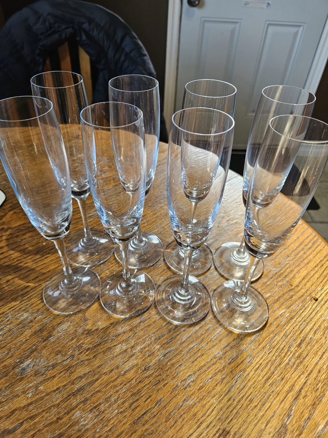 Set of 8 Crystal Champagne Flutes