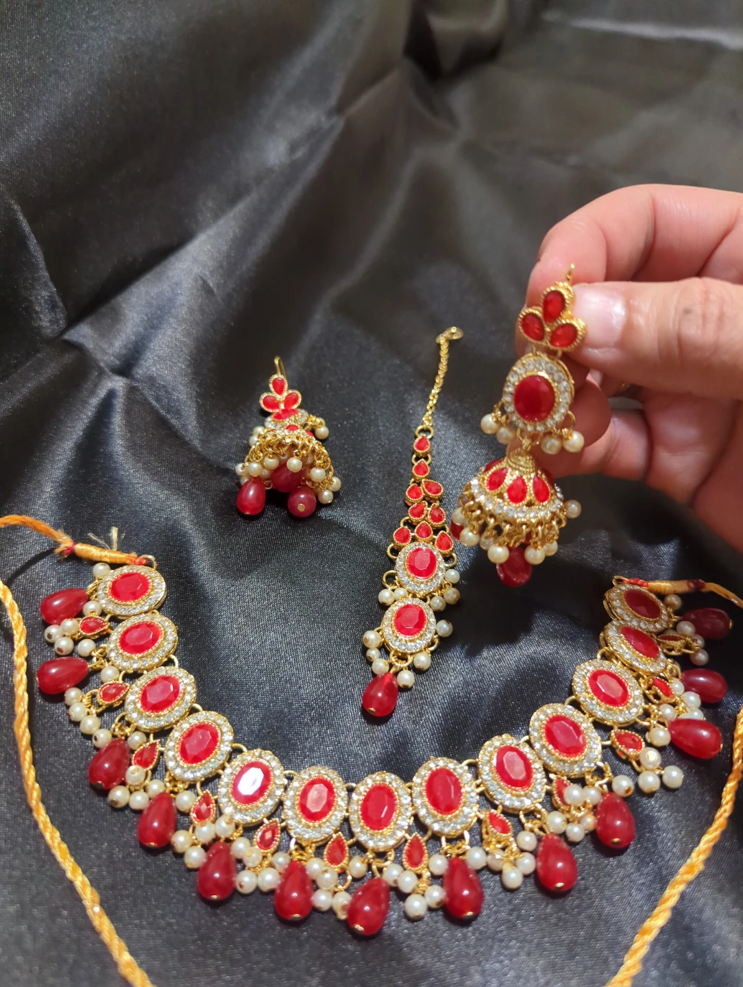 Red and Gold Jewelry Set - photo 5