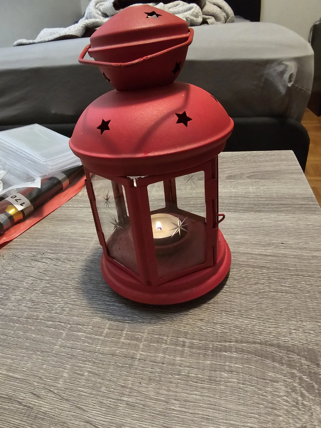 Red Metal Star Lantern