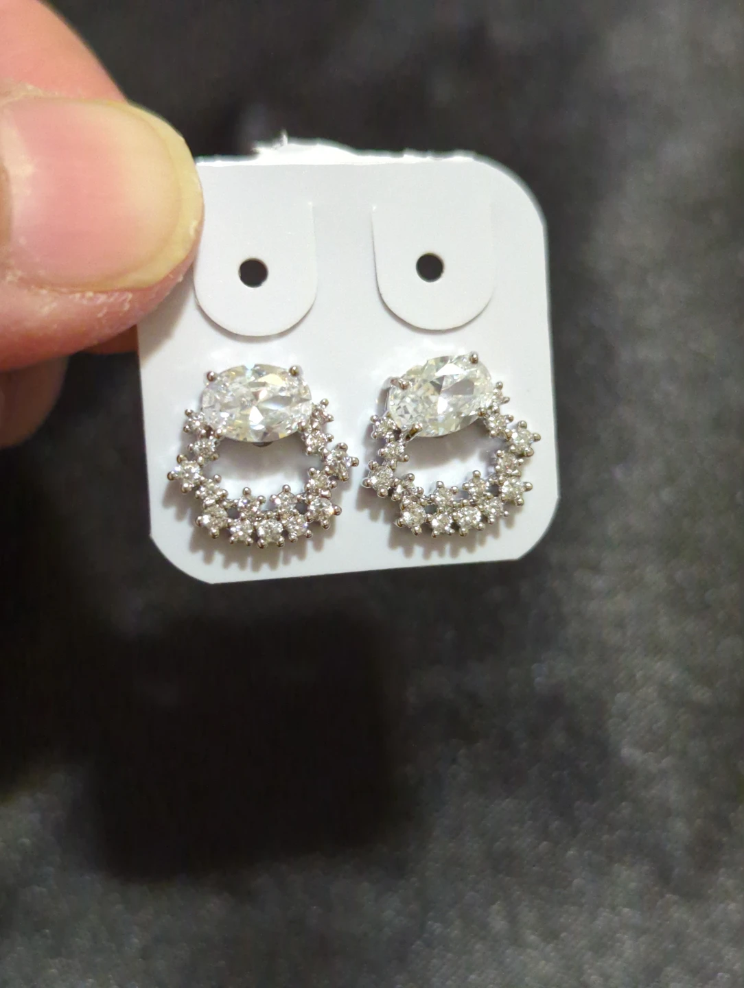 Oval Stone Halo Stud Earrings