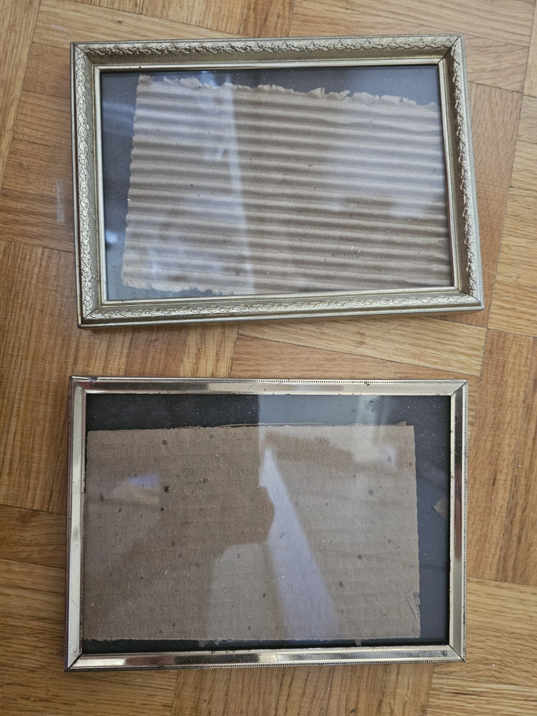 Set of two vintage metal photo frames