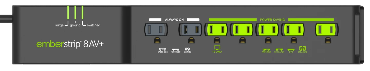 Emberstrip 8AV+ Power Saving Surge Protector