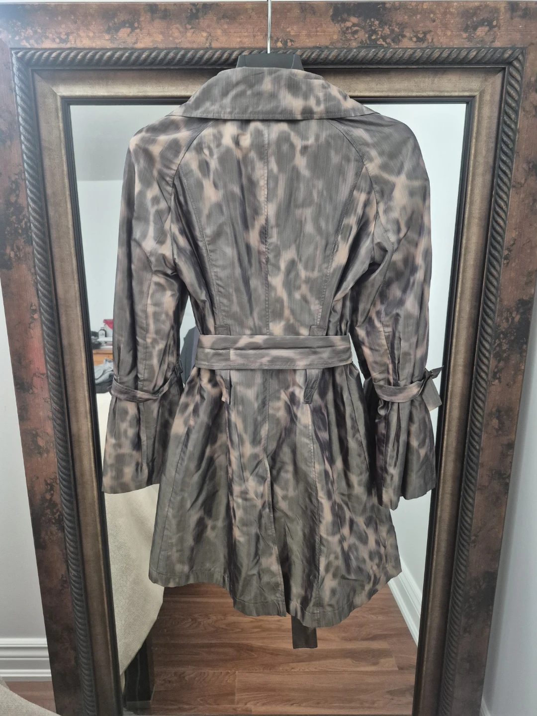 Zenobia Animal Print Trench Coat Size 6 - photo 2