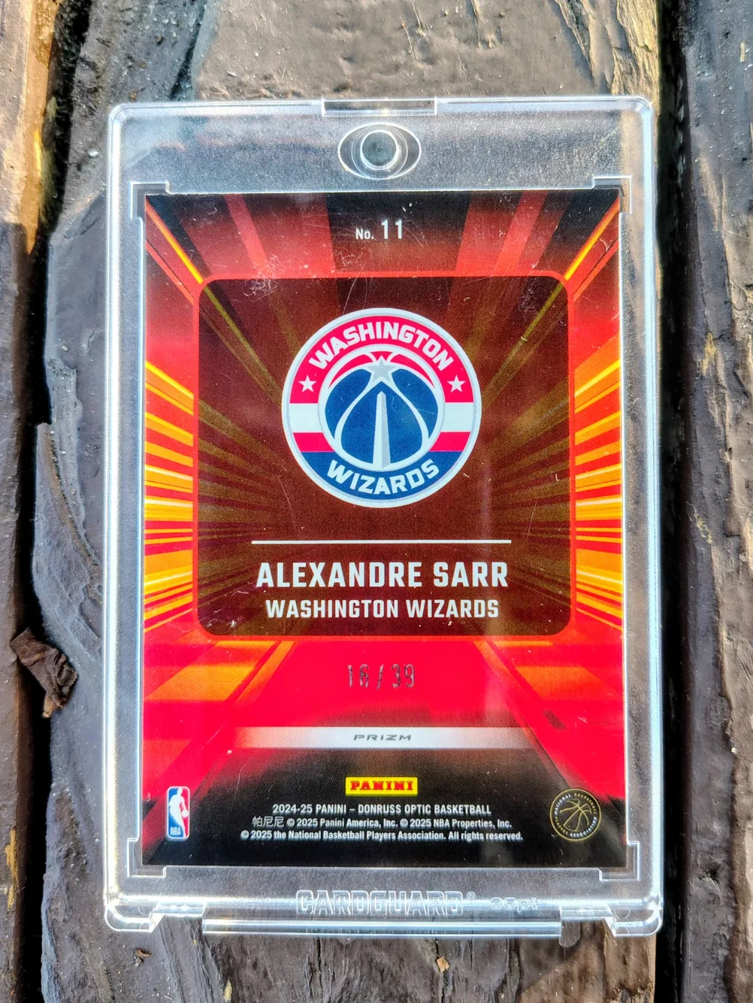 Alexandre Sarr 2024-25 Donruss Optic Prizm Card 16 sp/39 - photo 2