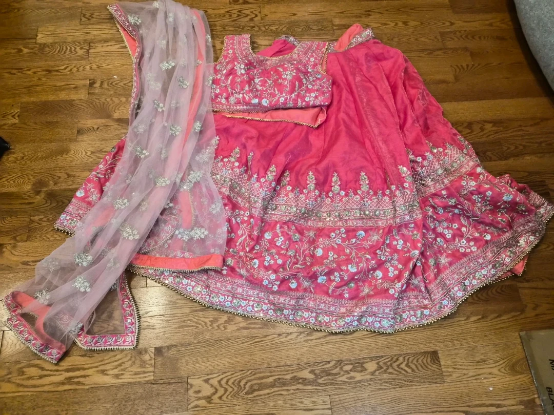 Pink Embroidered Lehenga Choli Set