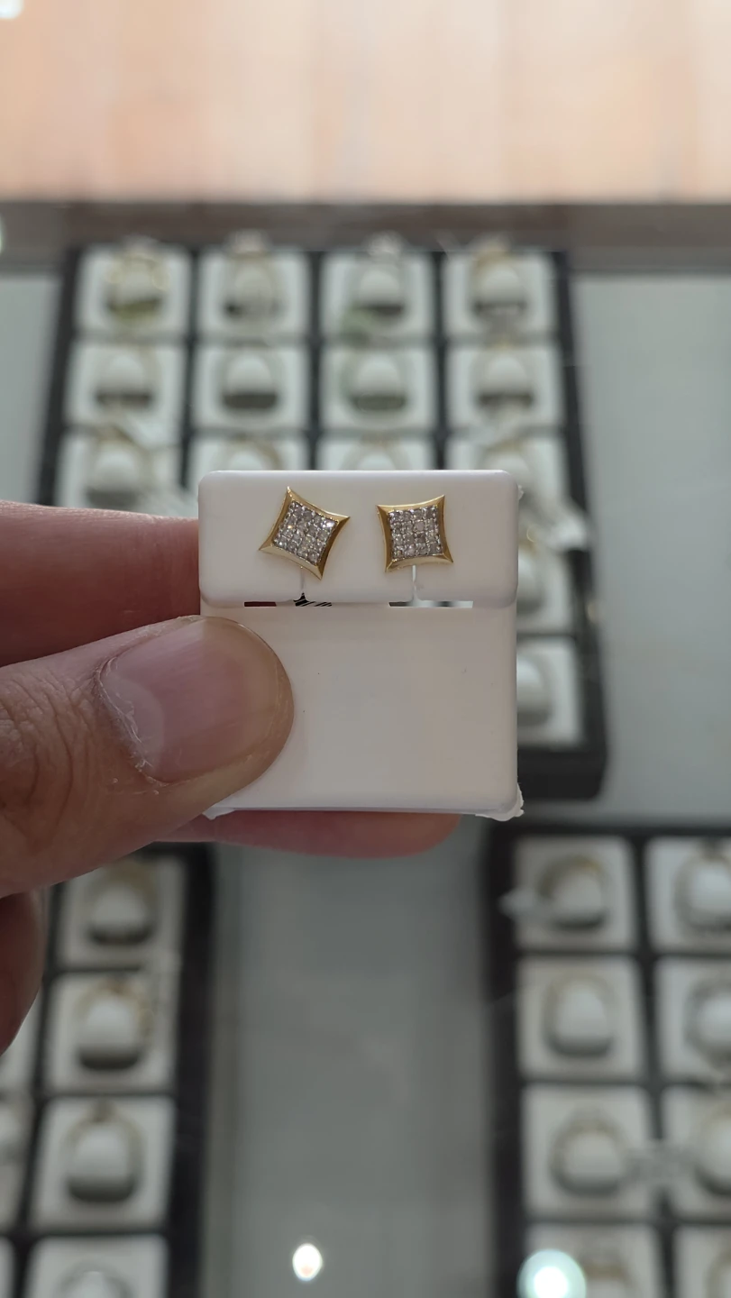 Diamond Kite Shape Stud Earrings