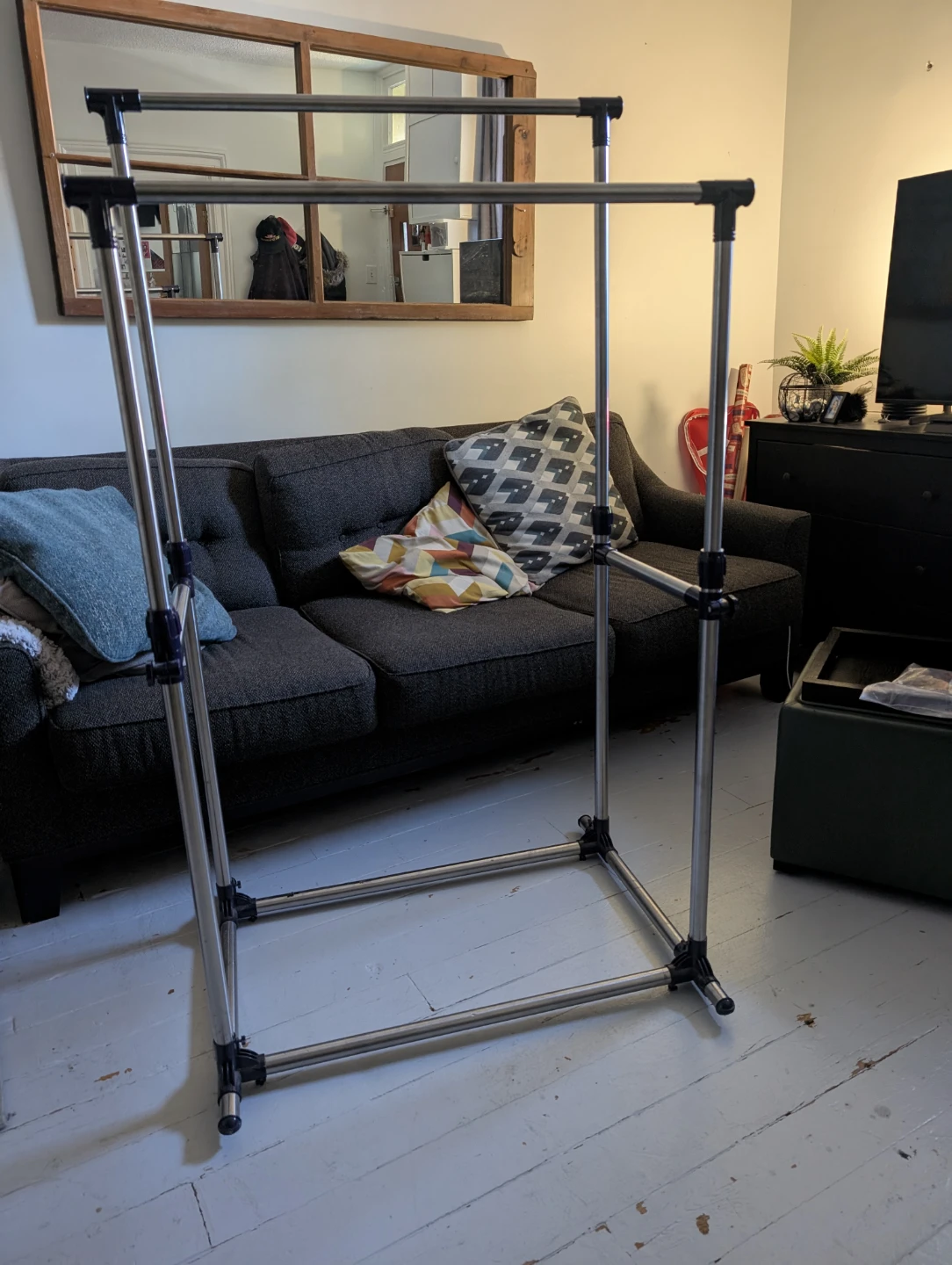 Double Rail Adjustable Garment Rack - photo 2