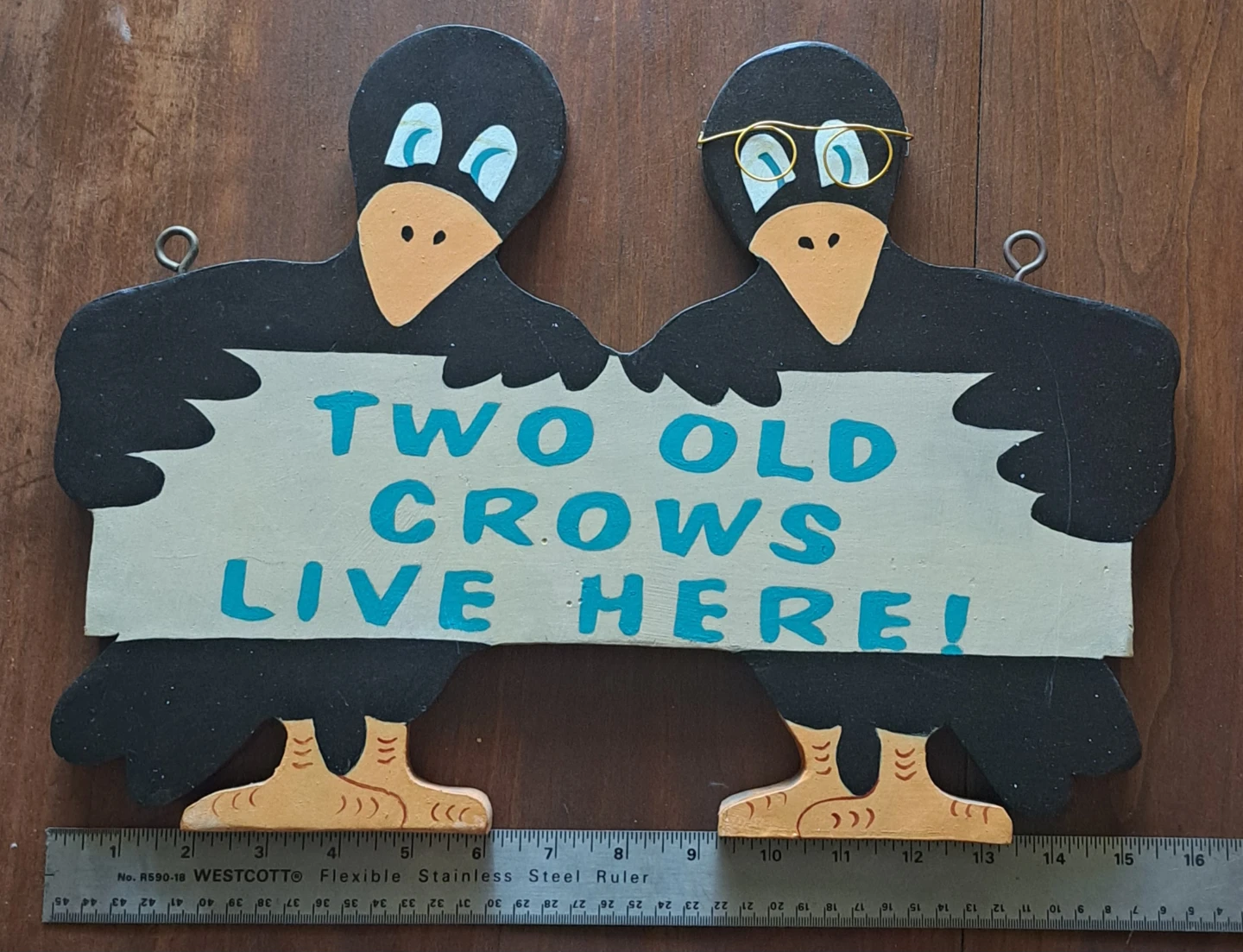 Two Old Crows Wooden Wall Sign