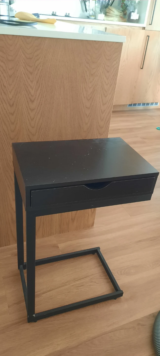 Black C-Shaped Side Table