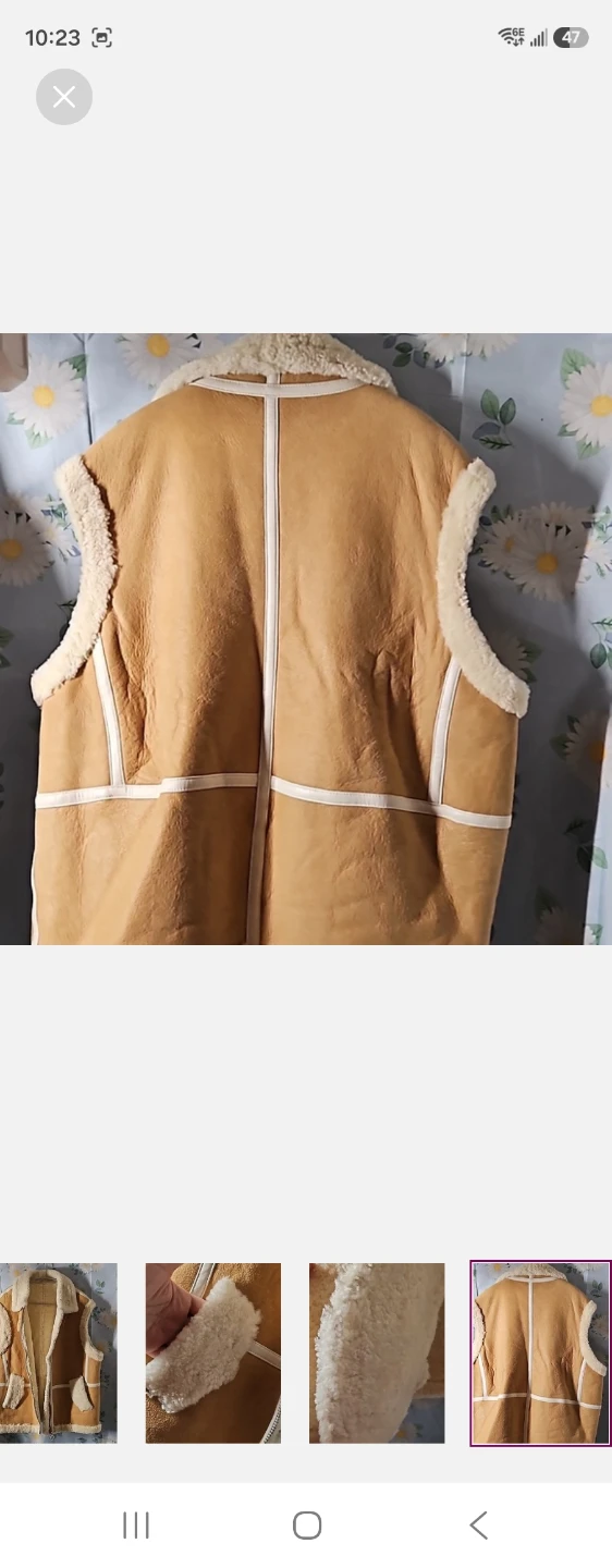 Tan real Shearling Vest - photo 2