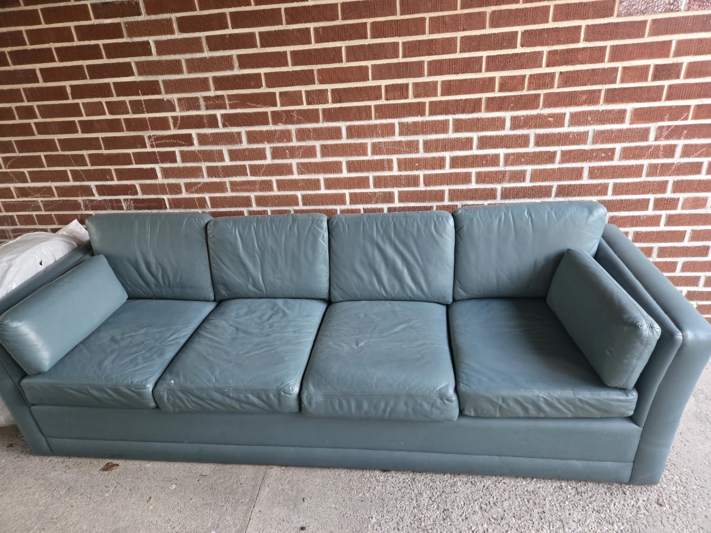 Blue Leather Sofa - photo 2