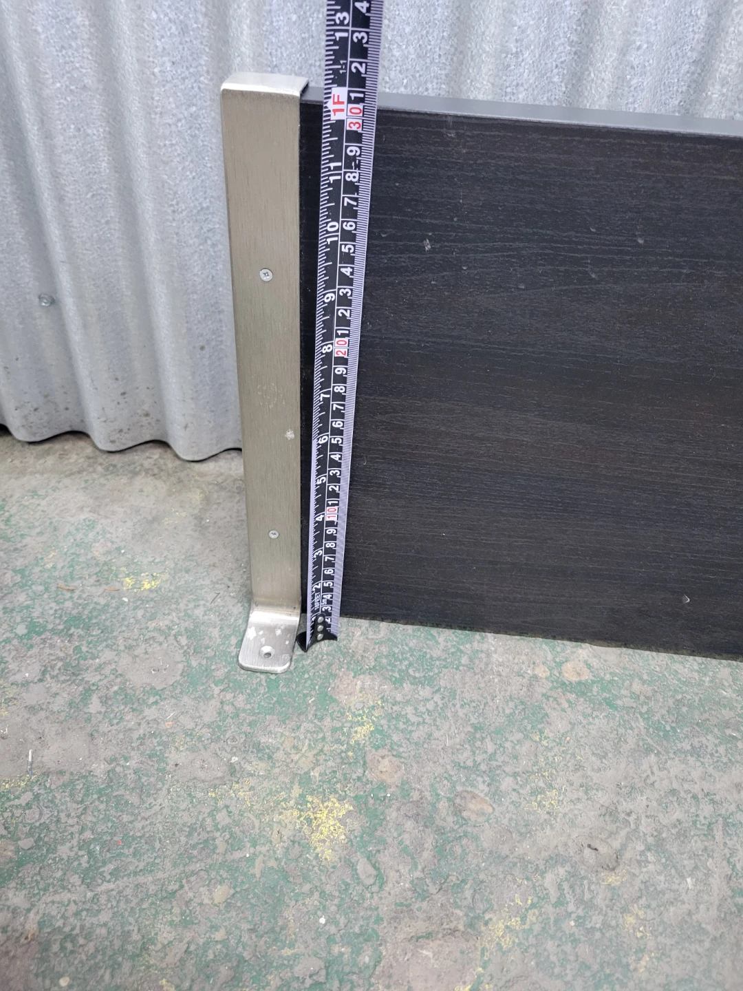 Black Wooden Wall Shelf with Metal Brackets - photo 4