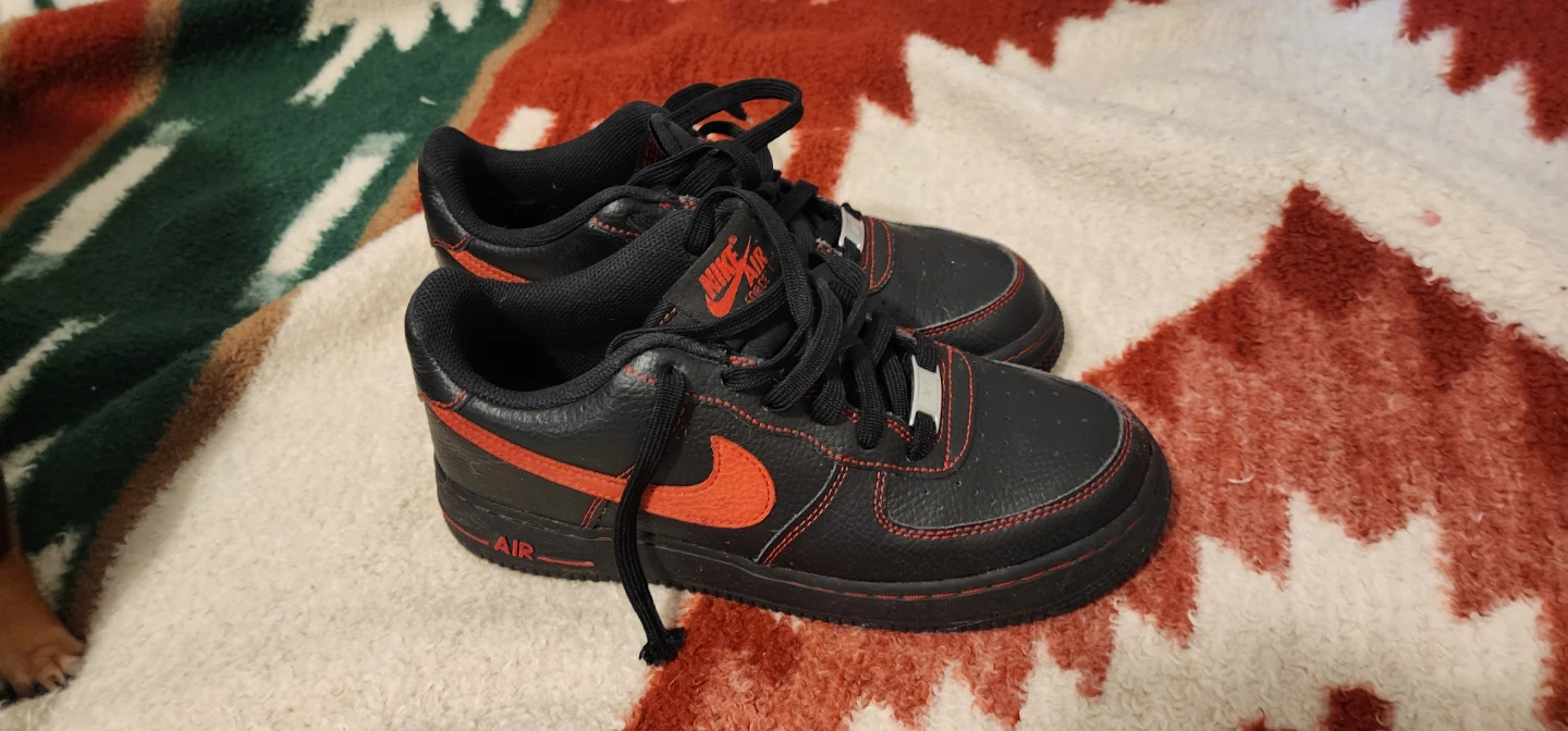 Nike Air Force 1 Black and Red Sneakers