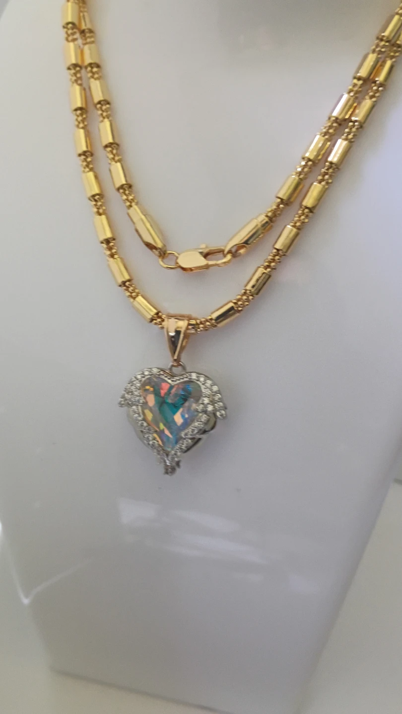 Collar chapado en oro con hermoso corazón - photo 3