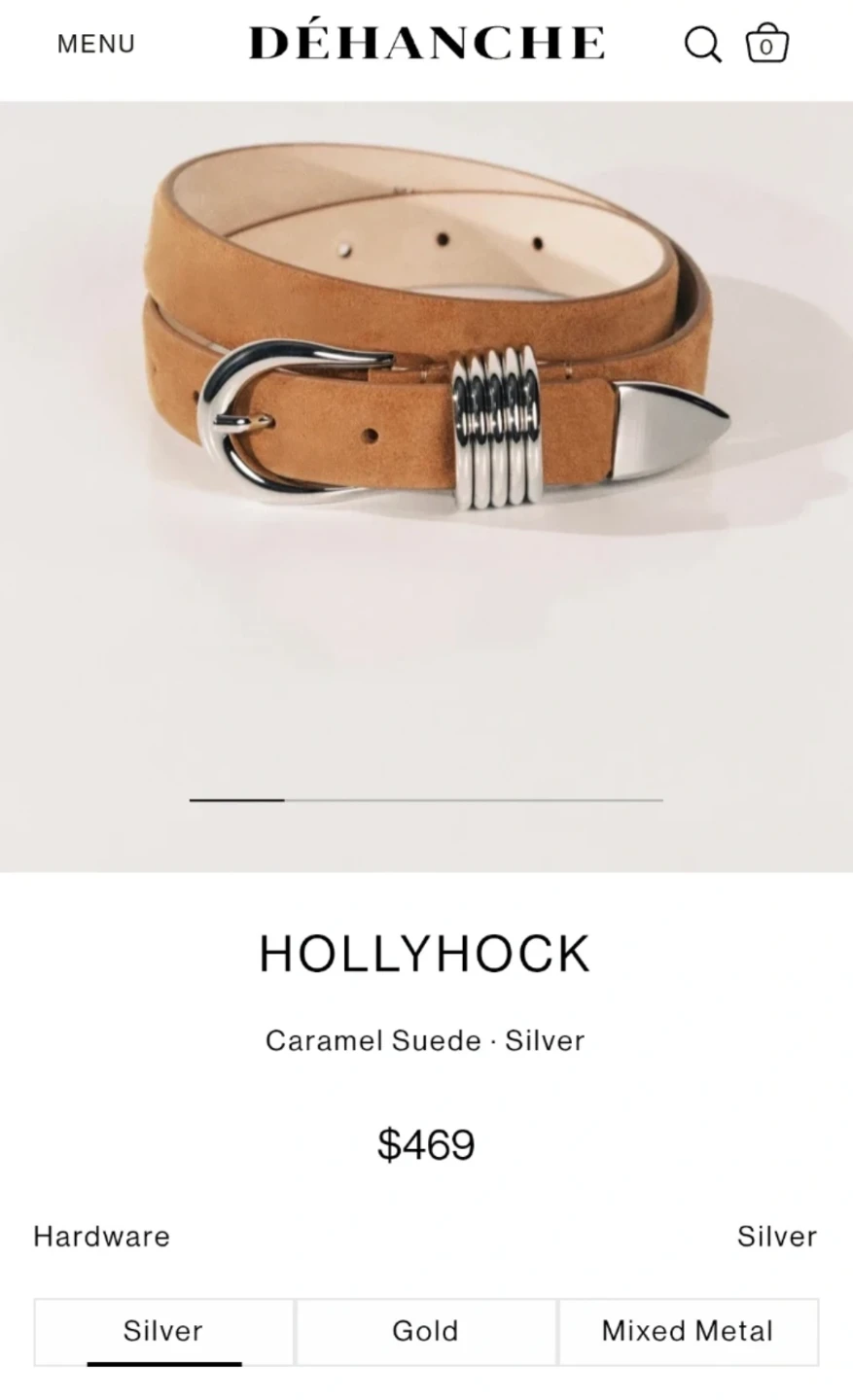 Déhanche Hollyhock Caramel Suede Belt