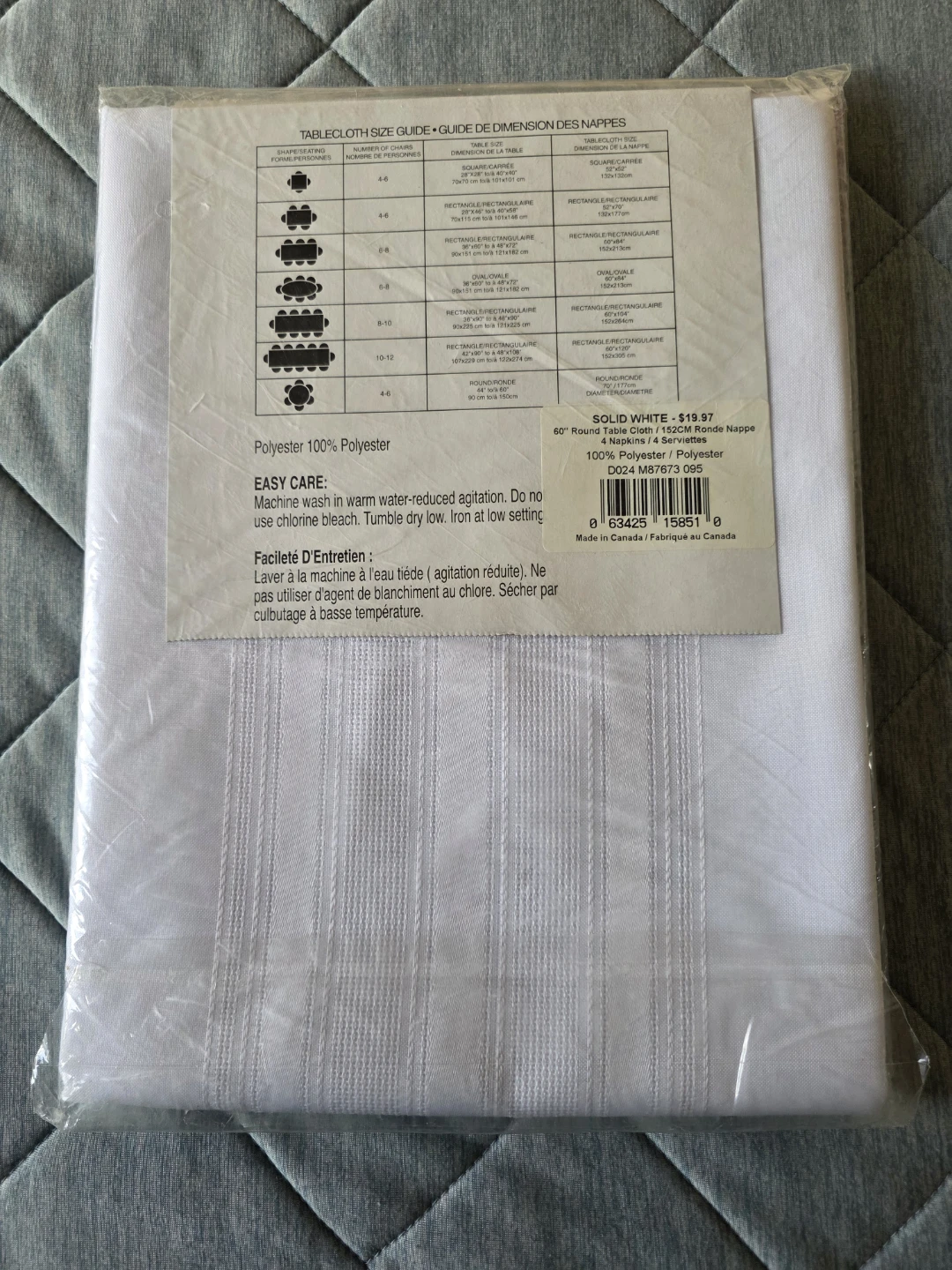 Whole Home Round Tablecloth with 4 Napkins - photo 2