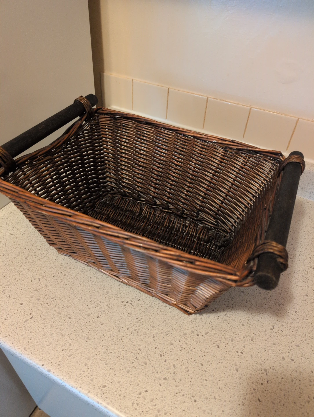 Woven Wicker Storage Basket with Handles - photo 2
