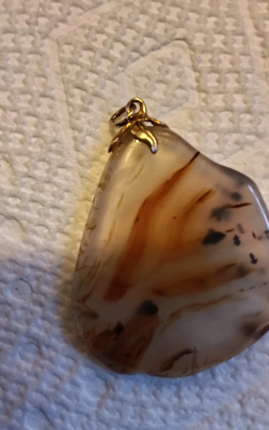 Vintage 2.5” Montana Agate Statement Pendant - photo 4