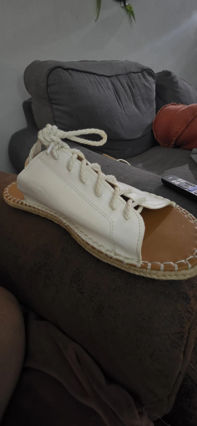 White Espadrille Lace-Up Sandals