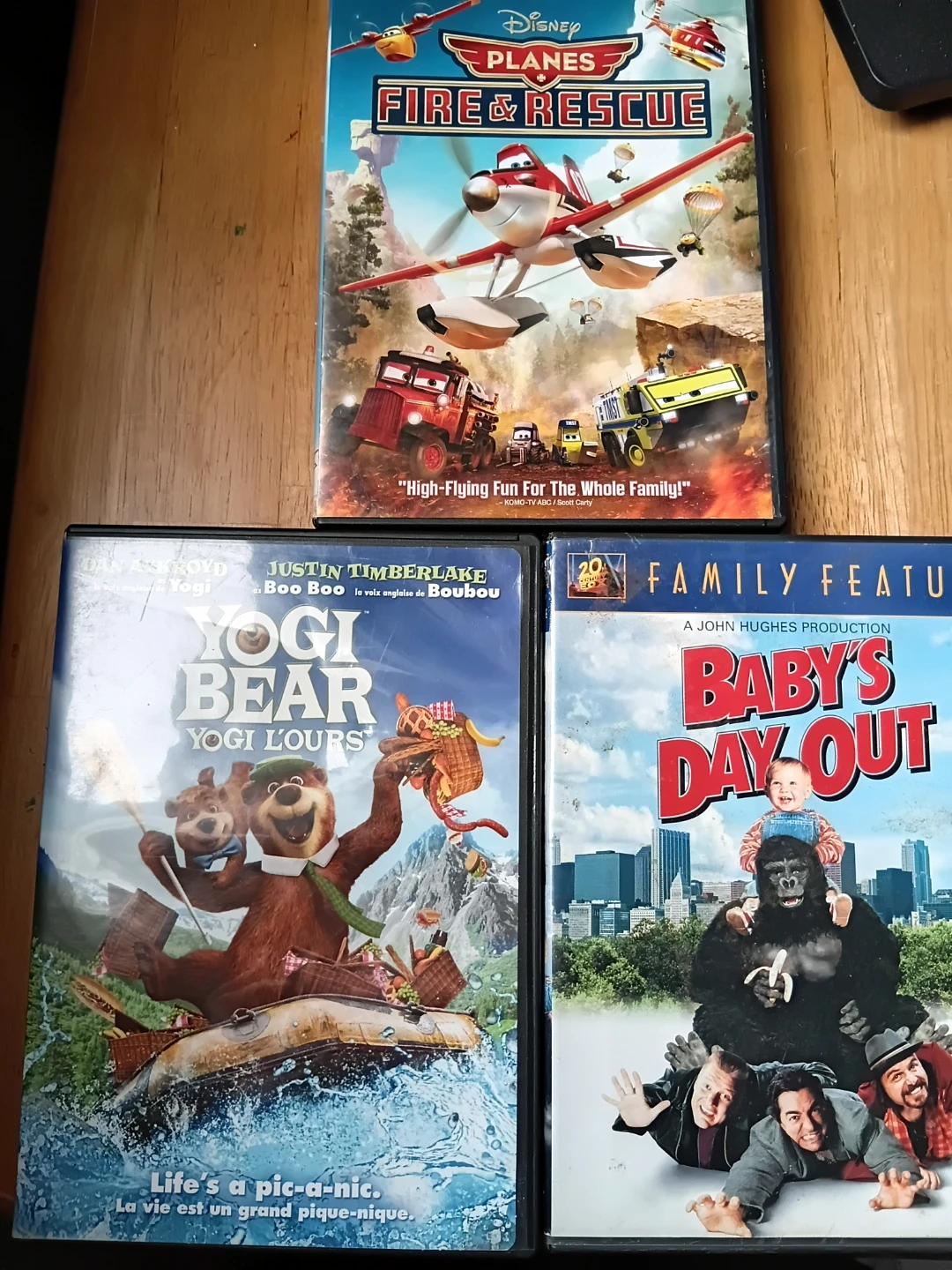 Three Kids Movie DVDs: Planes, Yogi Bear, Baby's Day Out