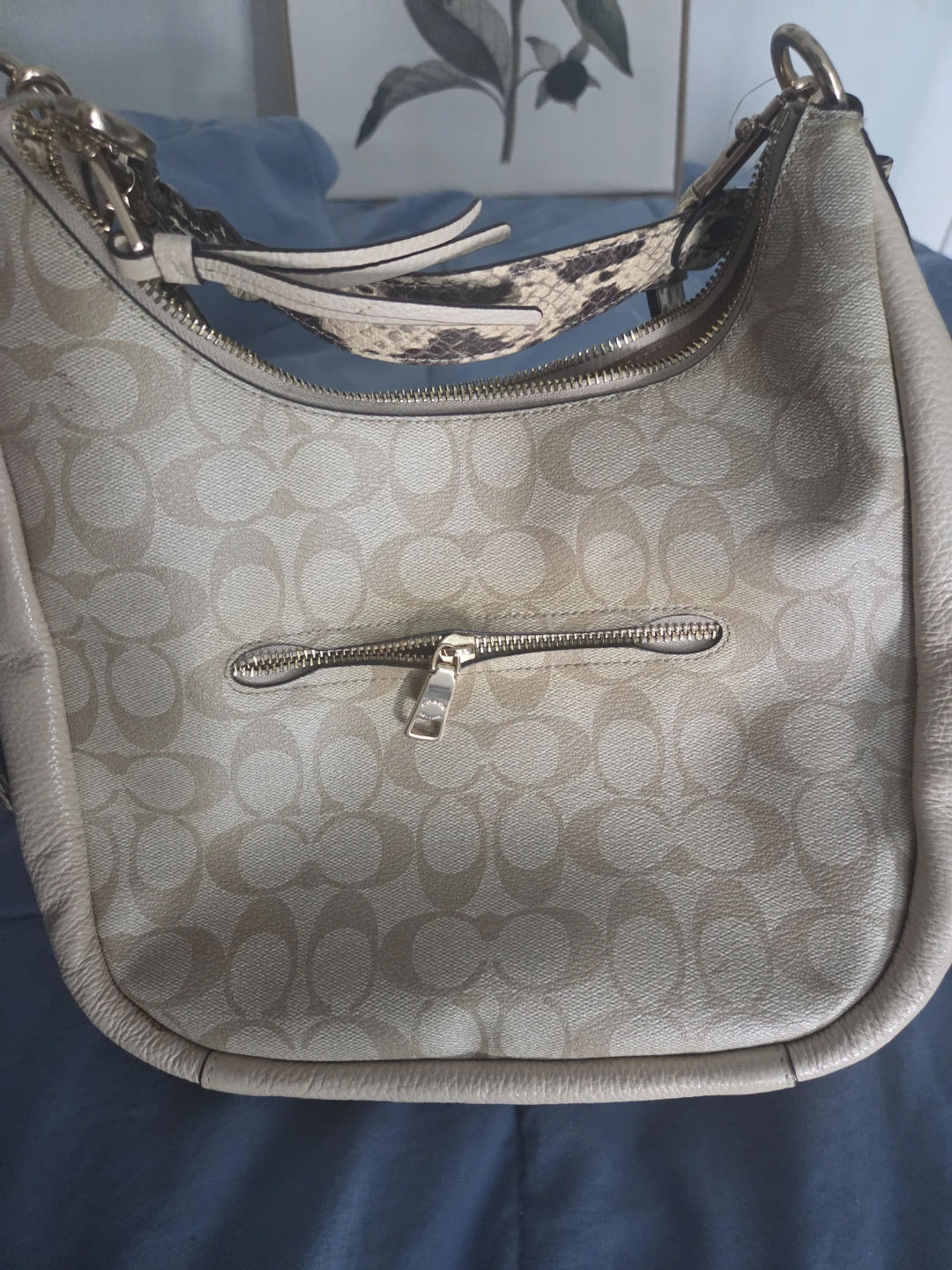 Coach Signature Hobo Bag with Snakeskin Detail - photo 3